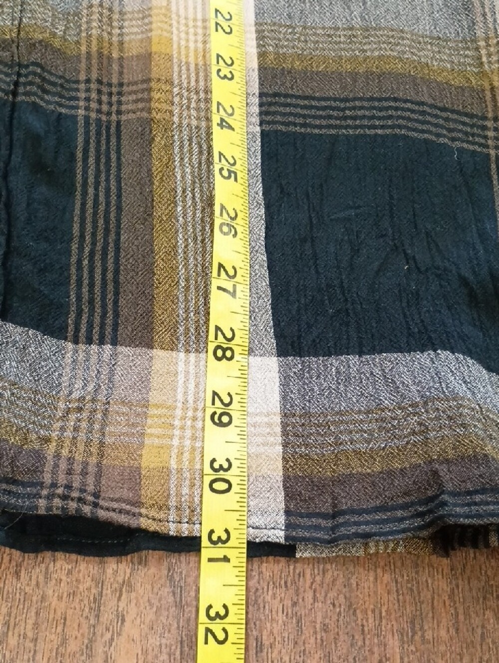 Treasure & Bond Black Brown Plaid Rayon Button Shirt Size Small & Medium - Picture 8 of 9